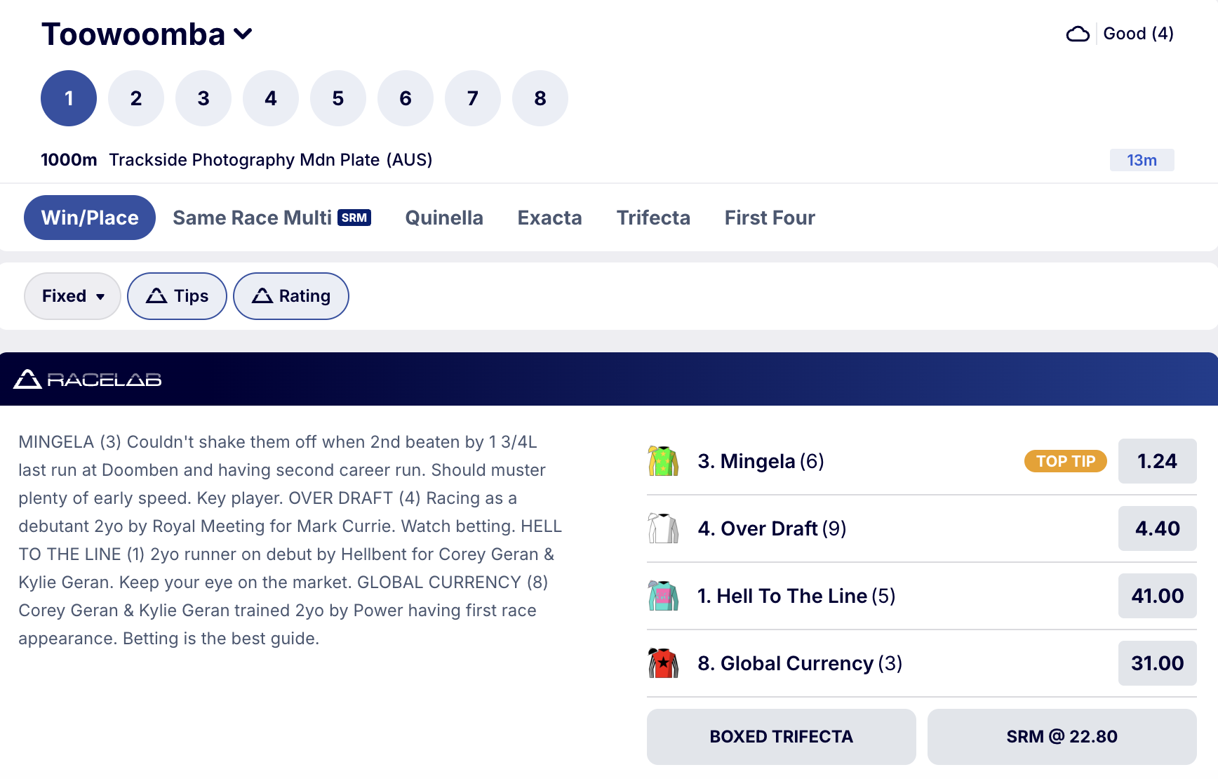 BetYouCan Race Insights